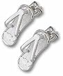 5/8" Chevy Bow Tie Logo Flip Flop Post Earrings - Sterling Silver Jewelry