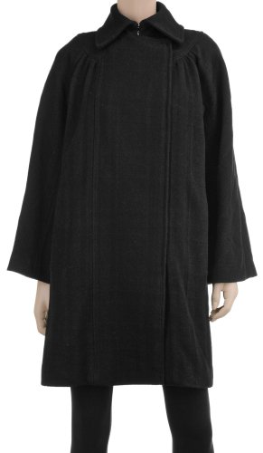 MAXSTUDIO WOOL TEXTURED PLAID OVERCOAT
