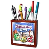 Londons Times Funny Music Cartoons - Lactose Intolerance - Tile Pen Holders-5 inch tile pen holder