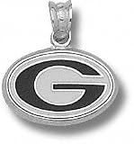 Georgia Bulldogs Solid Sterling Silver ''G'' 3/8'' Enamel Pendant