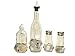 ArtisanStreet's Hand Crafted Kitchen & Dining Four Piece Set Features Pour Bottle, Soap Dispenser & Matching Salt & Pepper Shakers. Seashells Decorate Each. Made to Order Set Signed by Artisan.