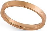 18K Rose Gold Flat Comfort-Fit Wedding Band with Polished Finish, 2.5mm Wide