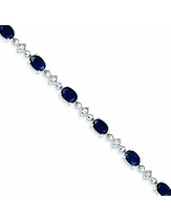 10.6 Carat 14K White Gold Diamond and Sapphire Bracelet