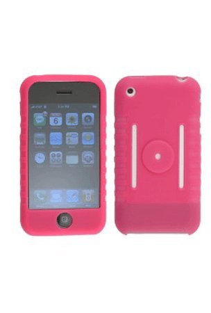 Apple iPhone 1st Gen (NOT for iPhone 3G) Hot Pink Silicone Skin Case w/ Screen Protector
