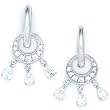 Sterling Silver Cubic Zirconia Chandelier Huggy Earrings