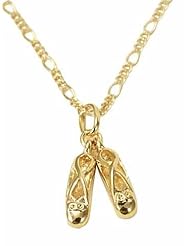 Kala-isjewels - 18ct Gold Plated Ladies Ballerinas Pendant ( 1" ) with Chain ( 17,71").