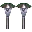 HomeBrite Solar 30806 Large Stainless Steel Solar Lamps - Alpine - 2 Pack