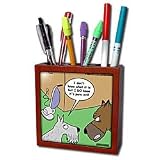 Londons Times Funny Dogs Cartoons - Dogs vs. Vacuum Cleaner - Tile Pen Holders-5 inch tile pen holder
