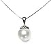 Sterling Silver 13mm White Shell Pearl Pendant, 18"