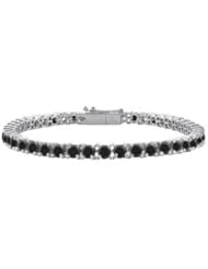Black Diamond Prong-Set Tennis Bracelet 14K White Gold 5.00 CT Diamonds