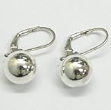 Sterling Silver Drop Earrings With 10mm Beads