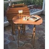 5 Piece Bamboo Tray Table Set (Natural Bamboo) (33.25