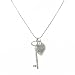 Necklace - N196 - Heart & Key - Silver Tone Metal - 16-1/2" + 3" Extension Chain