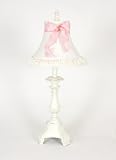 Lucy Ivory Table Lamp with Pink Bow by Glenna Jean