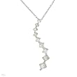 Journey Necklace With Genuine Princess Cut Diamonds Beautifully Crafted in White Gold Length 18in