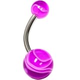 Purple MARBLE Belly Button Ring