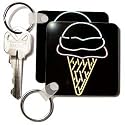 Ice Cream - Neon-like Ice Cream Cone - Key Chains