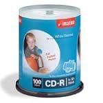 Imation Products - CD-R, 52X, 700MB/80 Min, Thermal Printable, 100/Spindle, White - Sold as 1 PK - CD-R (CD-Recordable) offers a white thermal printable surface and write-once technology that can be used in both CD-R and CD-RW recorders. Read by nearly any computer CD drive or audio CD player. Offers a 700MB/80 minute capacity and a 52X write speed to record data permanently. Play back in CD-R/RW players, CD-ROM, and DVD drives.
