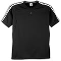 adidas Men's Essentials 3-Stripe Fitness Tee,Black,Large