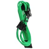 BitFenix Alchemy Multisleeve 4-Pin 20cm Molex to Quad SATA Power Adapter - Green Sleeve/Black Connector (BFA-MSC-M4SA20GK-RP)