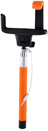 Universal Selfie Stick Extendable Foldable Self-portrait Handheld Monopod Phone Holder for Iphone 6 Plus 6 5s 5c 5 Samsung Galaxy S5 S4 Note 4 Note 3 Blackberry HTC Sony Lg IOS Android -Orange