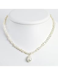 Sterling Silver Freshwater Cultured Pearl Drop 18in Necklace. Metal Wt- 1.5g