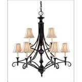 Nine-Light Chandelier with Shades