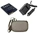 Extended Life Replacement Battery PLUS Mini Battery Travel Charger for Specific Digital Camera and Camcorder Models / Compatible with General Electric GB-20, GE-G1, GE-G2, GE-G3, E840S, G3WP Charges with Intelligent Charge Technology - Includes Car Adapter and Hard Case Camera Bag