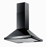 Baumatic 60CM Black Chimney Cooker Hood Telescopic F60.2BL 600mm