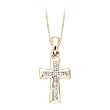 10K Yellow Gold 1/4 ct. Diamond Cross Pendant with Chain