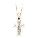 10K Yellow Gold 1/4 ct. Diamond Cross Pendant with Chain