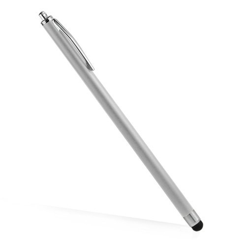 ASUS Eee Slate EP121 Stylus Pen, BoxWave® [Slimline Capacitive Stylus] Slim Barrel, Rubber Tip Stylus Pen for ASUS Eee Slate EP121 - Metallic Silver
