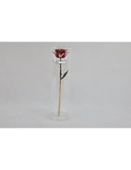 Home: Long Stem Dipped 24k Gold Trim Red Rose In Gold Gift Box - Loveson Designs