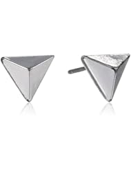 Kensie Silver-Plated Pyramid Stud Earrings