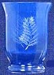 Individually Hand Etched Fern Glass Candle Shade 5.5"H Set / 2