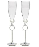 Diamond Ring Champagne Flutes - 2 flutes per package