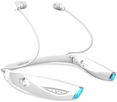 Bluetooth Headphone,EEDI zealot H1 waterproof Foldable Wireless auriculares Earphone Neckband Headset HiFi Led In-ear for Sports Running Gym Exercise (White)