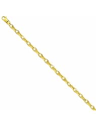 Genuine 14K Yellow Gold 5Mm Polished Fancy Link Bracelet 8.25 Inches 100% Satisfaction Guaranteed.