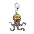 14K White Gold Citrine, Tsavorite and Orange Sapphire Octopus Charm