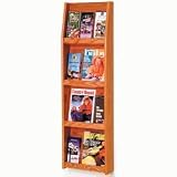 Solid Wood Literature Rack - Medium Oak - 12 (Medium Oak) (49