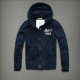 「Abercrombie & Fitch アバクロ メンズ パーカー フーディー [ネイビー/フロントボタン] 並行輸入品 Mサイズ」の画像