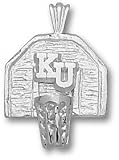 Kansas Jayhawks Solid Sterling Silver ''KU'' Backboard Pendant