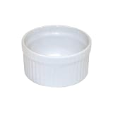 6 weiße, kleine Auflaufformen, Puddingförmchen aus Keramik für Creme Brulee oder Ragout fin Ø 9 cm