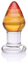 Don Wand Glass Pleasure Plug, Red and Amber