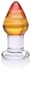 Don Wand Glass Pleasure Plug, Red and Amber