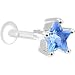 14 Gauge 3/8 L. Blue CZ Star Bioplast Tragus Labret Monroe