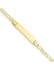 14k 6" Figaro Link Child ID Bracelet Length 6"