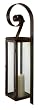 28" Rustic Scroll Rectangular Pillar Candle Lantern Wall Sconce