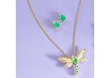 Search : Signature Emerald Dragonfly Necklace Set GOLD