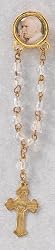 Rosary Lapel Pin - Pope with Clear Beads and Cross - MADE IN ITALY